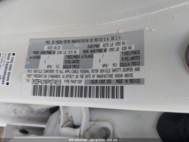 3MZBPACM8PM374515 Mazda Mazda3 2.5 S Preferred
