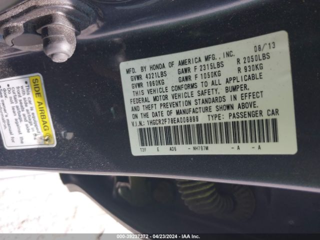 1HGCR2F78EA008899 Honda ACCORD EX