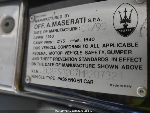1991 CHRYSLER TC ZC2FS1207MB207321 Photo 8