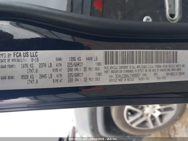 3C4NJCBB4JT499957 Jeep Compass Sun And Wheel Fwd