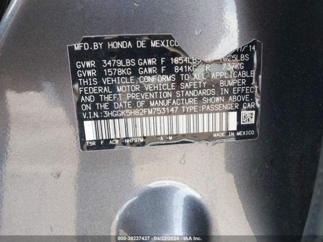 3HGGK5H82FM753147 Honda Fit Ex/ex-l