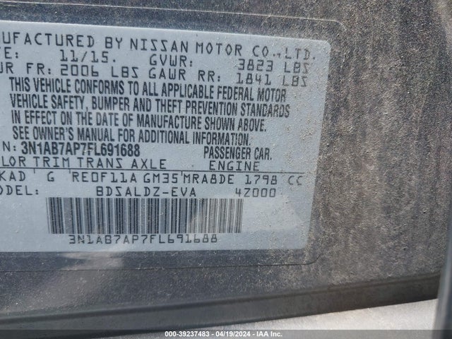 Nissan SENTRA SV 2015 3N1AB7AP7FL691688 Image 9