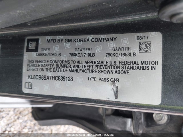 Chevrolet Spark Ls Cvt 2017 KL8CB6SA7HC839128 Image 9