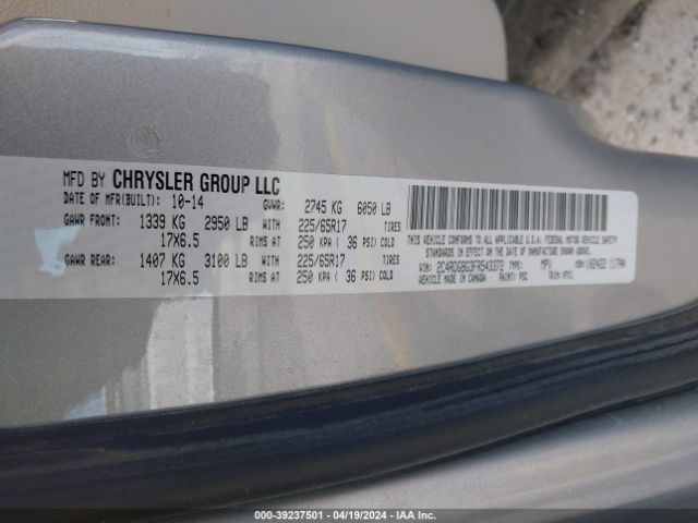 2C4RDGBG3FR543372 Dodge Grand Caravan American Value Pkg
