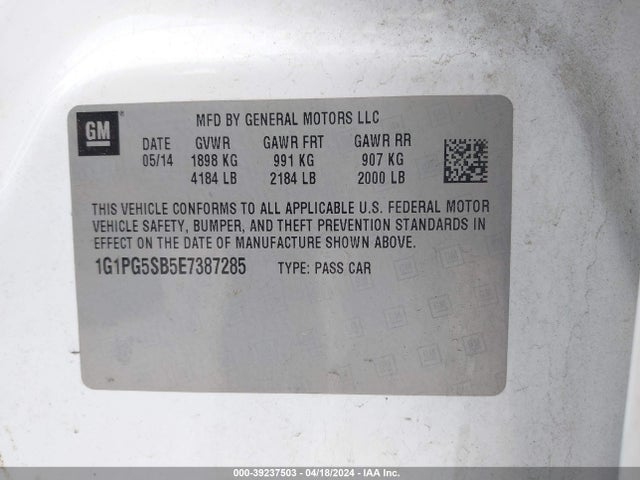 Chevrolet CRUZE LTZ 2014 1G1PG5SB5E7387285 Image 9