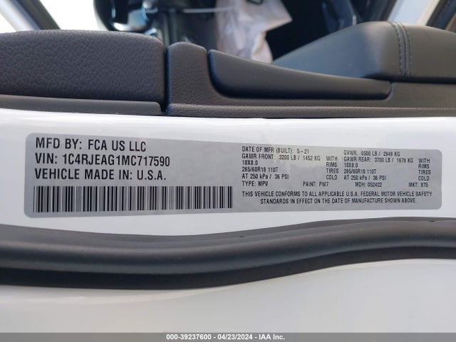 Jeep Grand Cherokee Laredo E 4x2 2021 1C4RJEAG1MC717590 Image 9