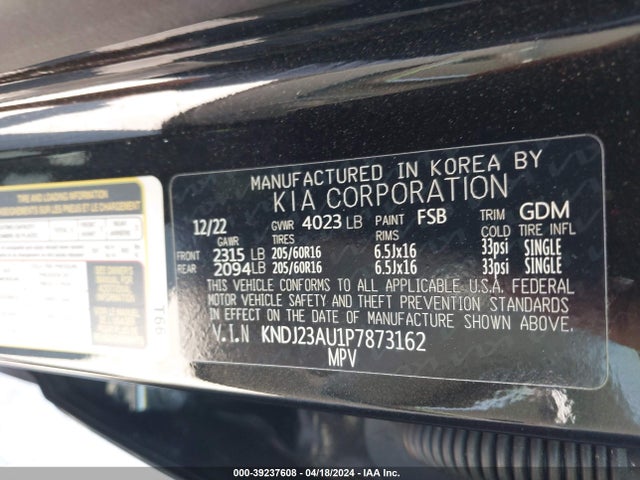 KIA SOUL LX 2023 KNDJ23AU1P7873162 Image 9