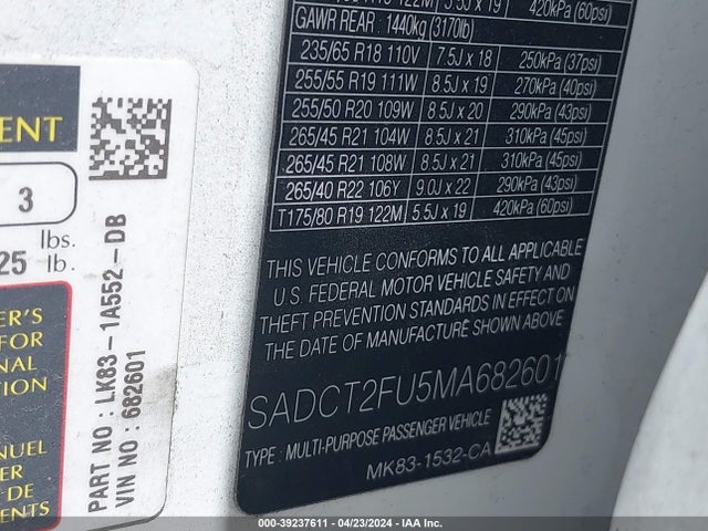 2021 JAGUAR F-PACE SADCT2FU5MA682601 Photo 8