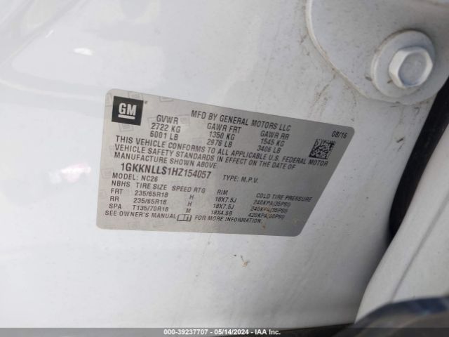 1GKKNLLS1HZ154057 GMC Acadia Sle-2