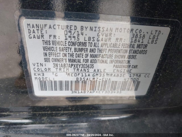 Nissan SENTRA SR 2014 3N1AB7APXEY303435 Image 9