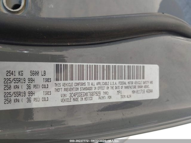 3C4PDDEGXKT687929 Dodge Journey Gt Awd