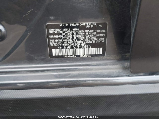 JF2GTHSC6PH301977 Subaru Crosstrek Sport