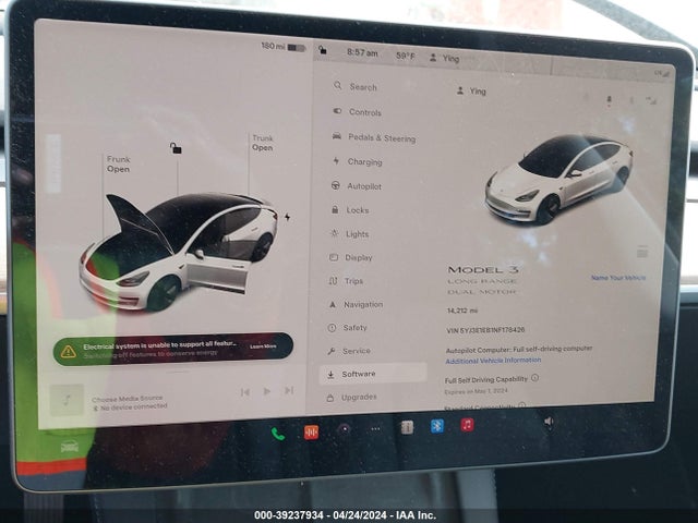 5YJ3E1EB1NF178426 Tesla Model 3 Long Range Dual Motor All-wheel Drive