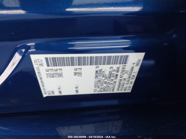 Nissan Maxima 3.5 Sl 2017 1N4AA6AP2HC452693 Image 9