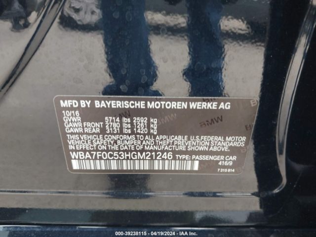 WBA7F0C53HGM21246 BMW 750i