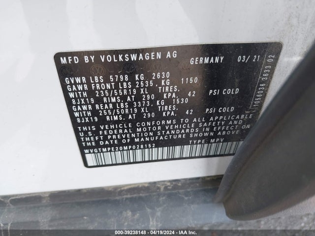 WVGTMPE20MP028152 Volkswagen ID.4 PRO S