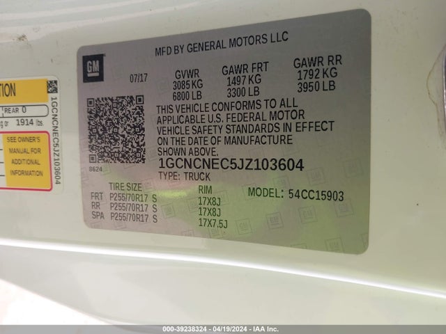 Chevrolet Silverado 1500 Wt 2018 1GCNCNEC5JZ103604 Image 9
