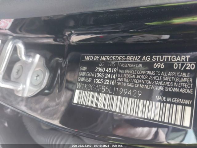 W1K3G4FB5LJ199429 Mercedes-Benz A 220 4matic