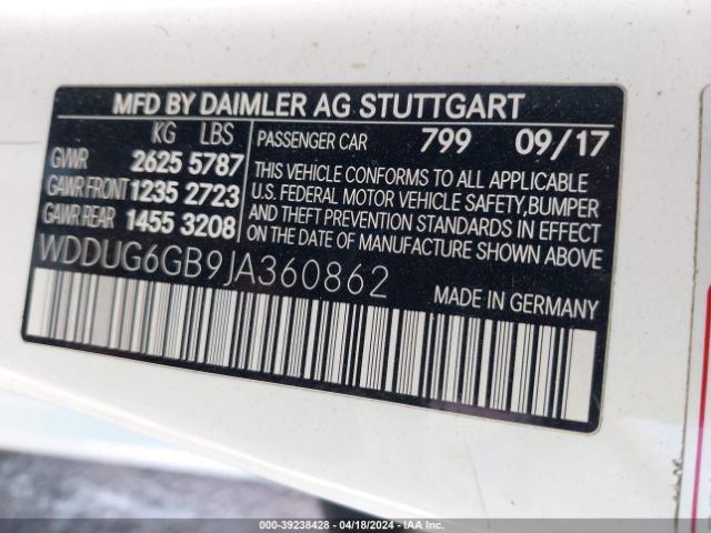 WDDUG6GB9JA360862 Mercedes-Benz S 450 4matic