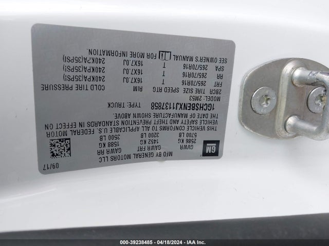 Chevrolet Colorado Wt 2018 1GCHSBENXJ1137858 Image 9