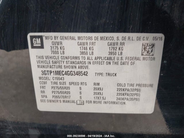 GMC Sierra 1500 Sle 2016 3GTP1MEC4GG348542 Image 9