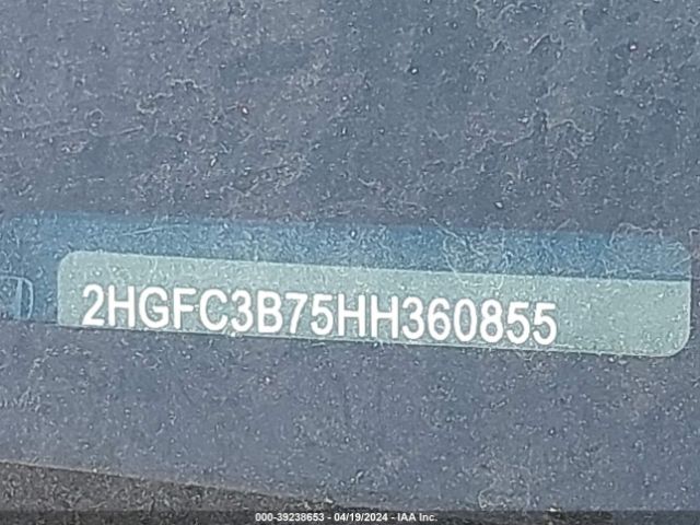 2HGFC3B75HH360855 Honda Civic Ex-l