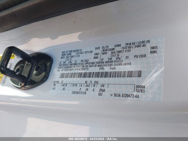 Ford F-150 Xl 2023 1FTEX1EP1PKE55273 Image 9