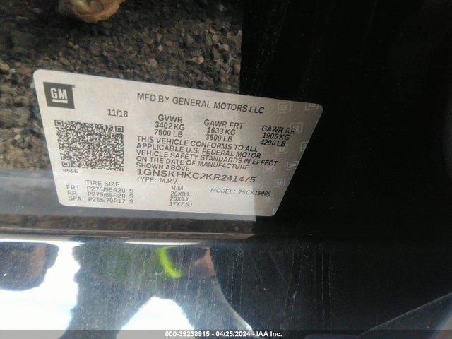 Chevrolet Suburban Lt 2019 1GNSKHKC2KR241475 Image 9