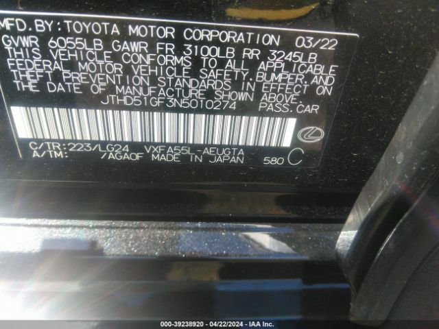 JTHD51GF3N5010274 Lexus Ls 500