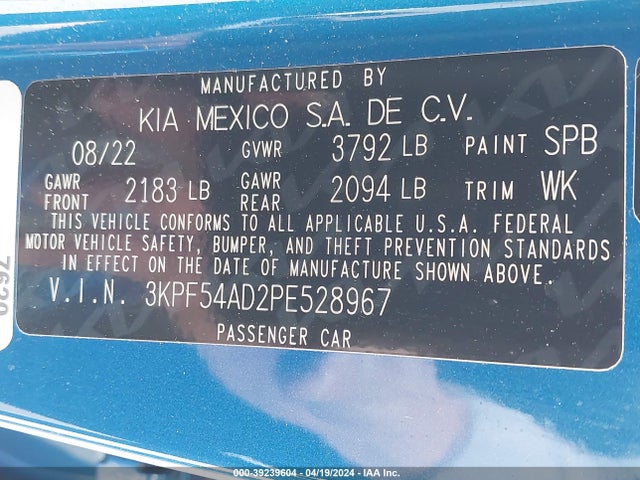 KIA Forte Gt-line 2023 3KPF54AD2PE528967 Image 9
