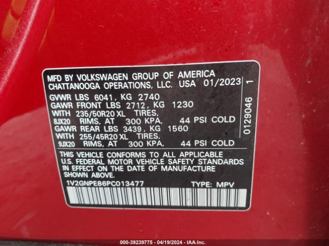 1V2GNPE86PC013477 Volkswagen Id.4 Awd Pro S/awd Pro S Plus