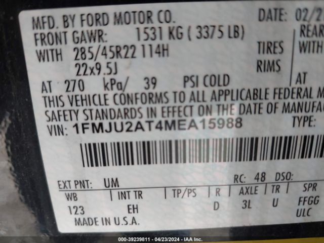 1FMJU2AT4MEA15988 Ford Expedition Limited