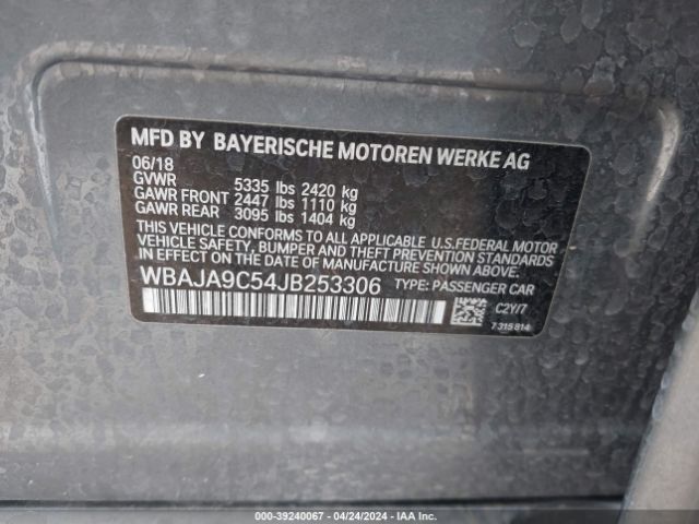 WBAJA9C54JB253306 BMW 530e Iperformance