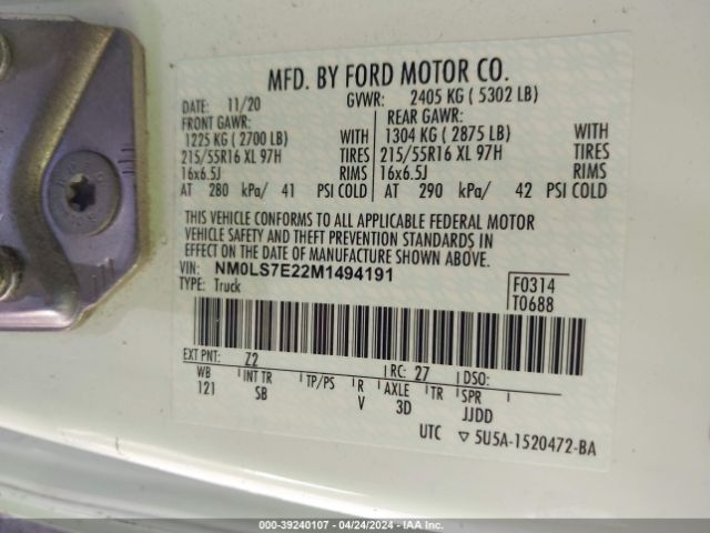 NM0LS7E22M1494191 Ford Transit Connect Xl