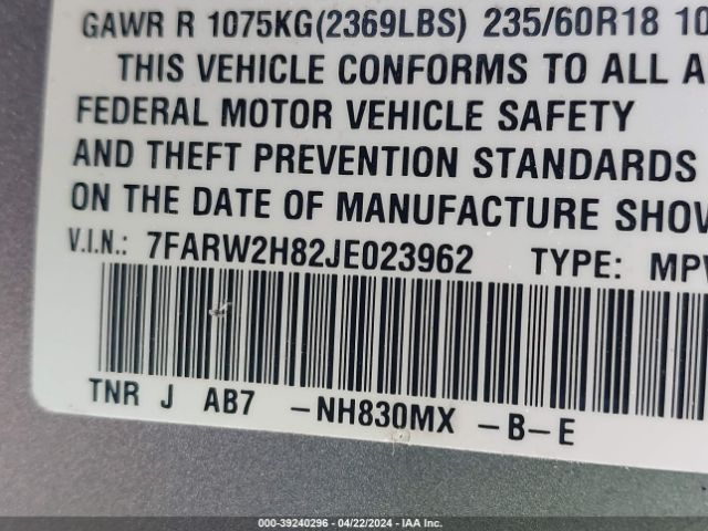 7FARW2H82JE023962 Honda Cr-v Ex-l/ex-l Navi