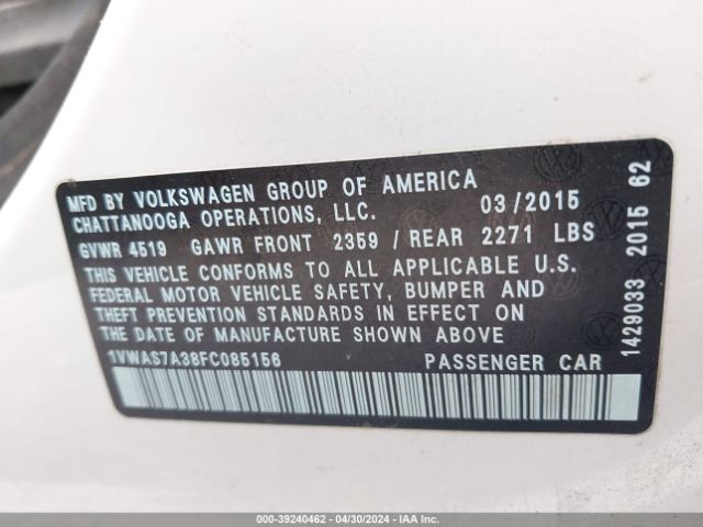 1VWAS7A38FC085156 Volkswagen Passat 1.8t Limited Edition
