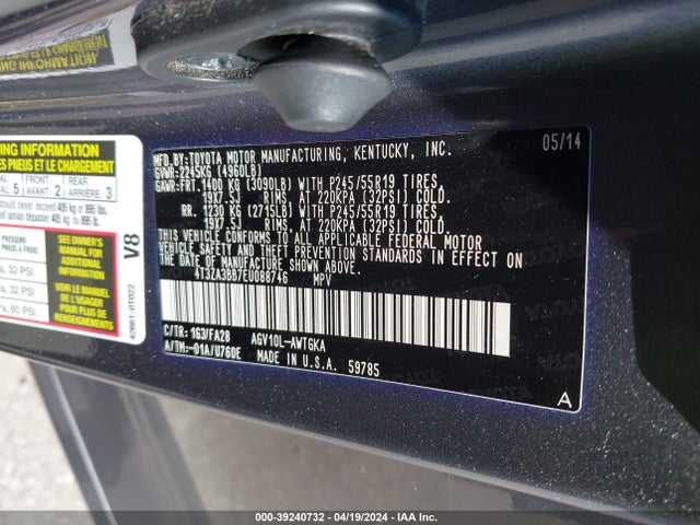 Toyota VENZA LE 2014 4T3ZA3BB7EU088746 Image 9