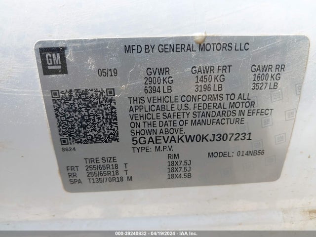 Buick Enclave Awd Essence 2019 5GAEVAKW0KJ307231 Image 9