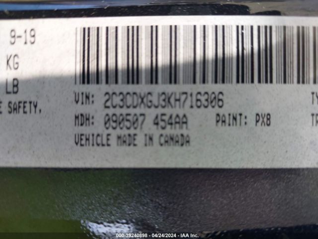 2C3CDXGJ3KH716306 Dodge Charger Scat Pack Rwd