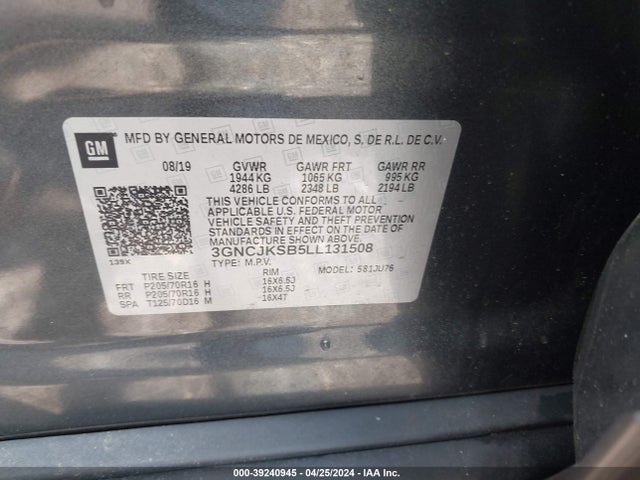 Chevrolet Trax Fwd Ls 2020 3GNCJKSB5LL131508 Image 9