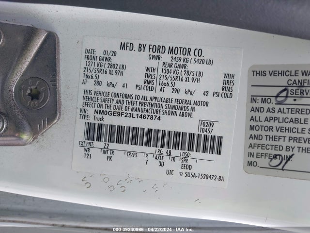 Ford Transit Connect Xlt Passenger 2020 NM0GE9F23L1467874 Image 9