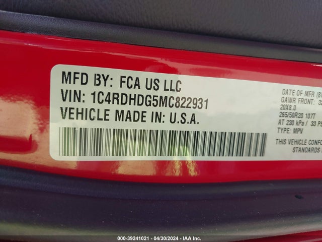 Dodge Durango Gt Plus Rwd 2021 1C4RDHDG5MC822931 Image 9