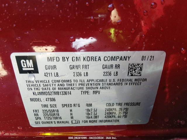 KL4MMDS27MB133614 Buick Encore Gx Fwd Select