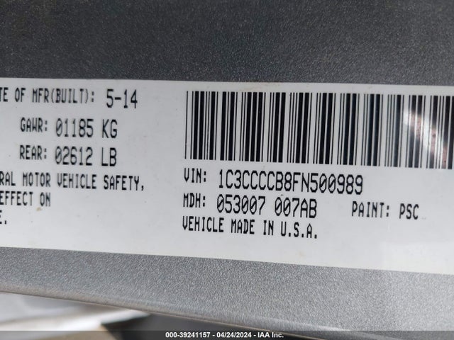 1C3CCCCB8FN500989 Chrysler 200 C