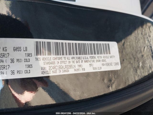 2C4RC1BGXJR228514 Chrysler Pacifica Touring L