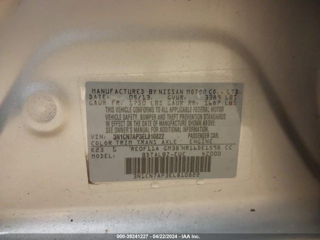 Nissan Versa 1.6 Sv 2014 3N1CN7AP3EL810822 Image 9
