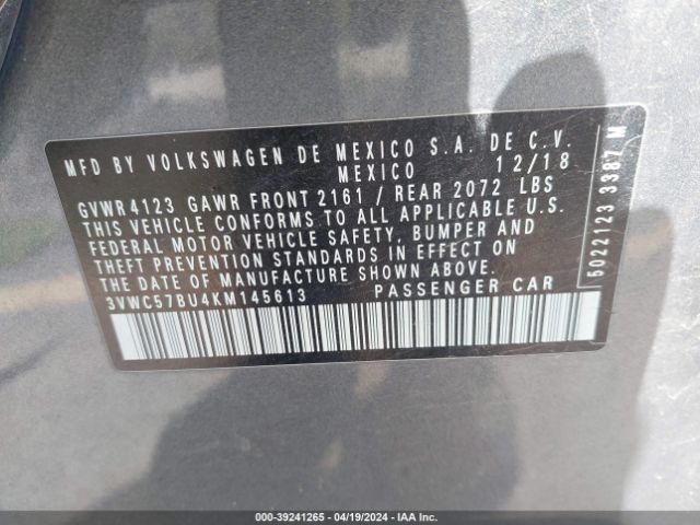 3VWC57BU4KM145613 Volkswagen Jetta 1.4t R-line/1.4t S/1.4t Se