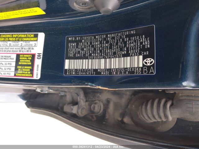 5YFBURHE7KP942976 Toyota COROLLA SE