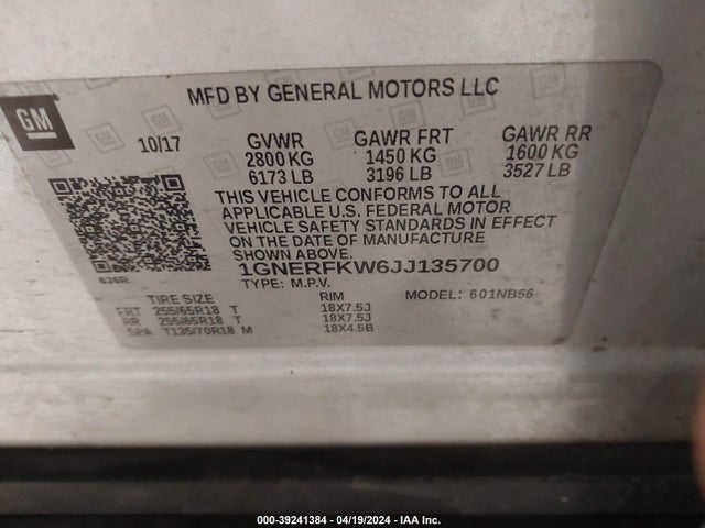 Chevrolet Traverse Ls 2018 1GNERFKW6JJ135700 Image 9