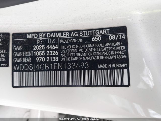 WDDSJ4GB1EN133693 Mercedes-Benz CLA 250 4MATIC